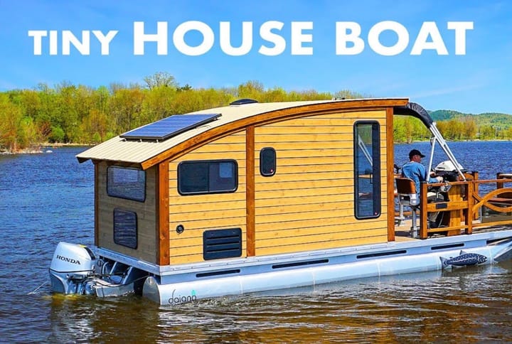 This Woodworker Built A Floating Tiny House That Runs Entirely On Solar Power