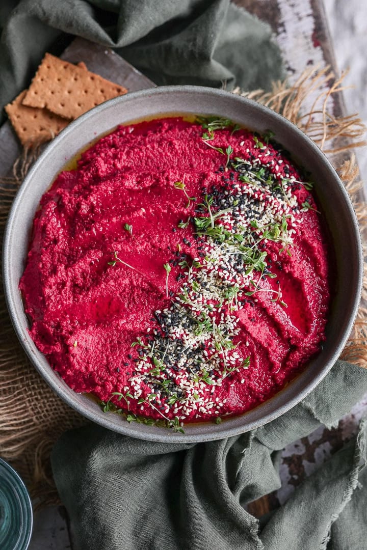 Vibrant Roasted Beetroot Hummus